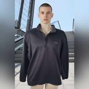 Callaway Men's Size Large Qrt Zip Golf Drifit Hoodie Pullover Course Greens